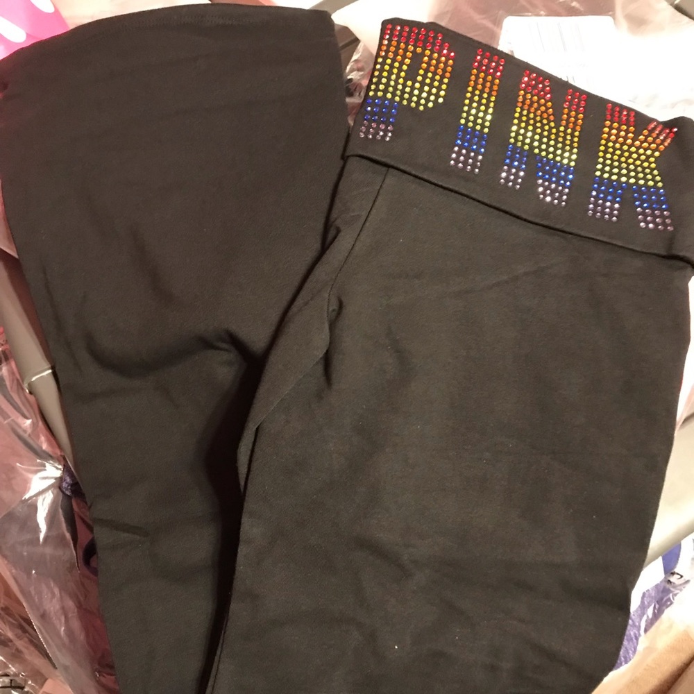 Vs pink bling fold over leggings Sz Xs